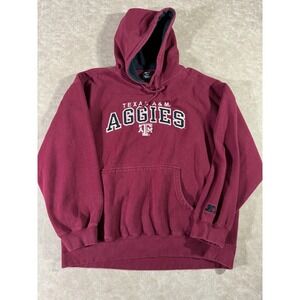 Starter Texas A & M Aggies ATM Mens Pullover Red Hoodie Drawstring Sweatshirt XL
